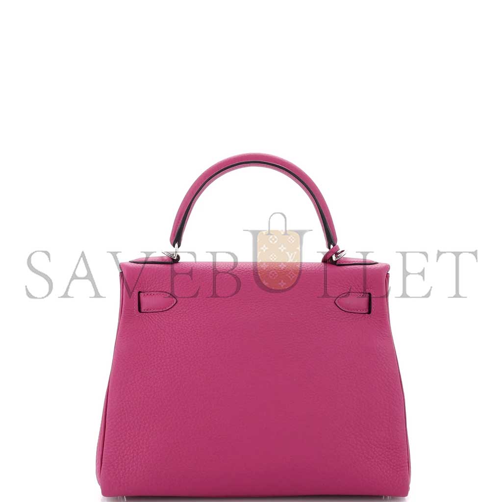 HERMÈS KELLY 28 ROSE POUR PRE TOGO WITH PALLADIUM HARDWARE (28*22*10cm) 